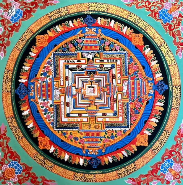 Beautiful hand painted Tibetan Mandala in Nepal