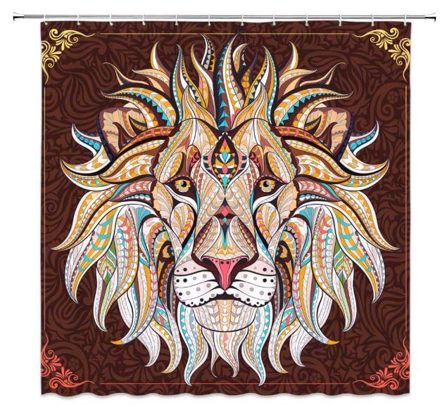Lion mandala curtain