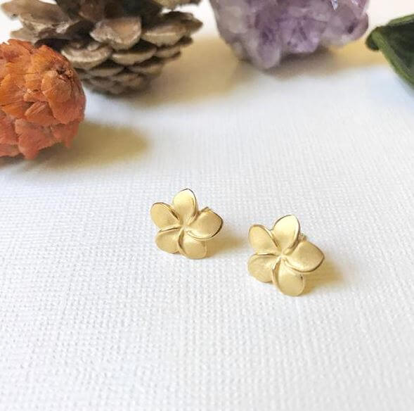 Plumeria stud earrings buy online