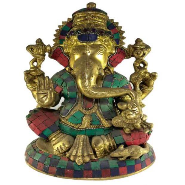 Statue of Ganesh with Stone Setting